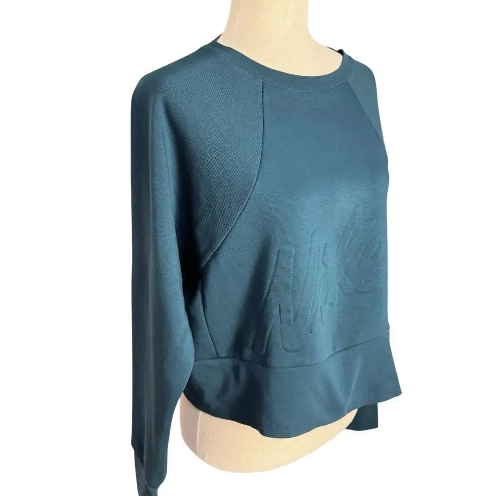 Nike Yoga Lux Teal Dri-Fit Cropped Pullover, Women's S